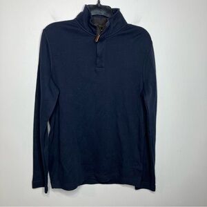 Lachlan British inspired quarter zip pullover navy blue professional size medium